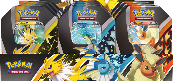 pokémon trading card game: eevee evolutions tin vaporeon v Eevee Evolutions Tin – Table Salt Games